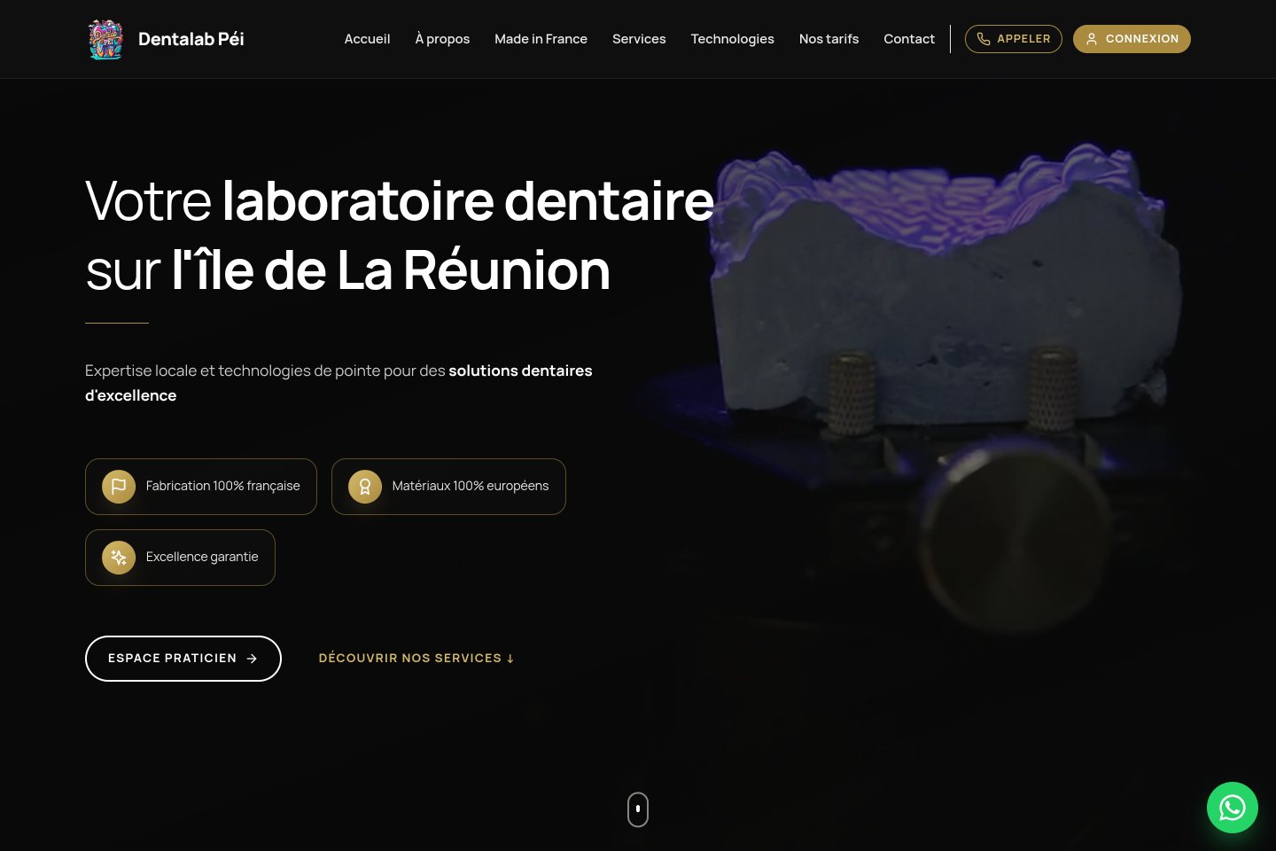 Aperçu du site dentalabpei.re