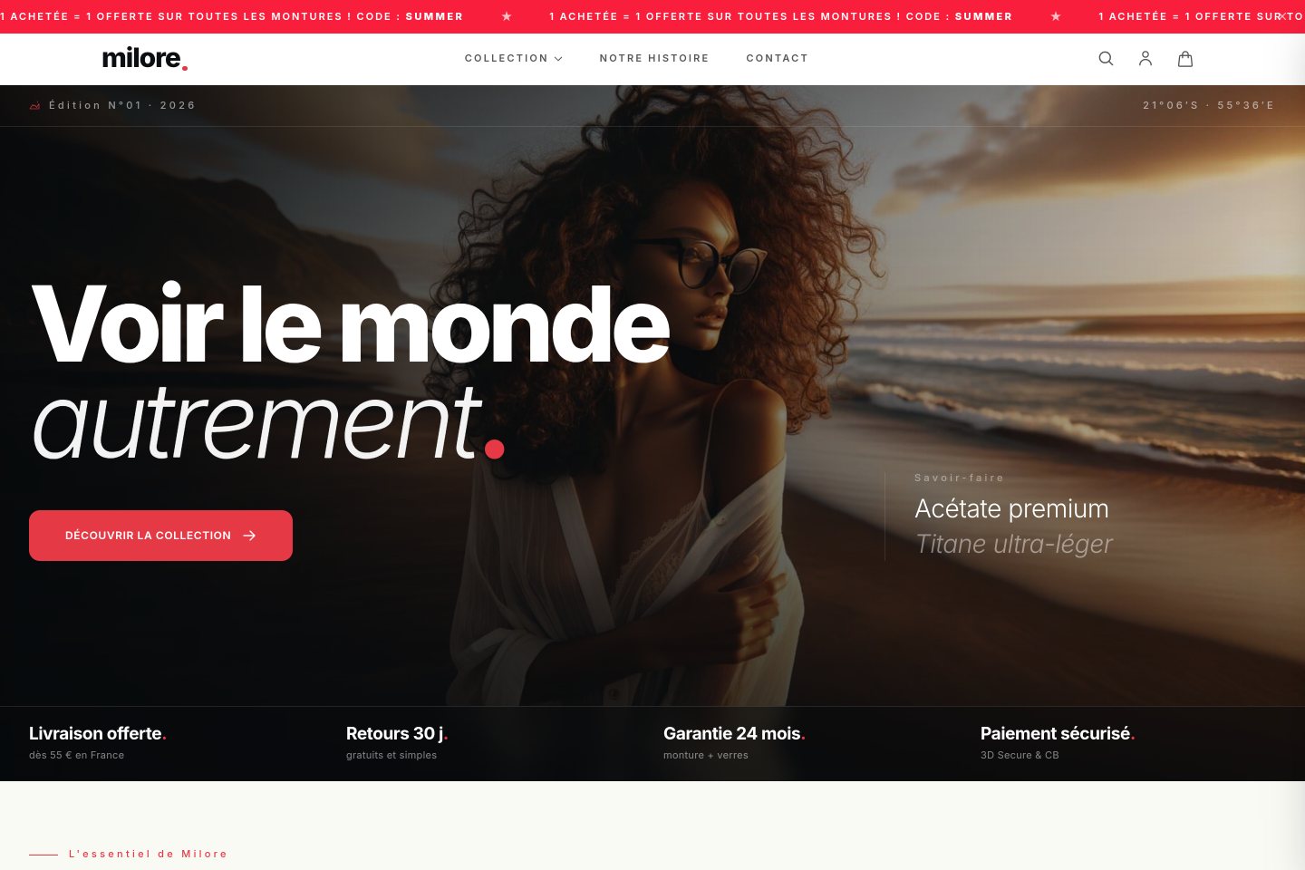 Aperçu de la boutique en ligne milore.fr
